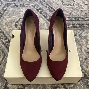 Burgundy high heels